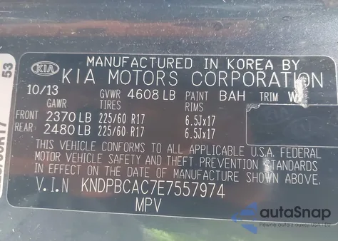 2014 Kia Sportage Lx из США, поврежденный, VIN KNDPBCAC7E7557974